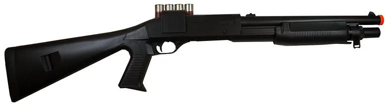 AGM M3 Tactical Airsoft Shotgun, Black - Thumbnail 2