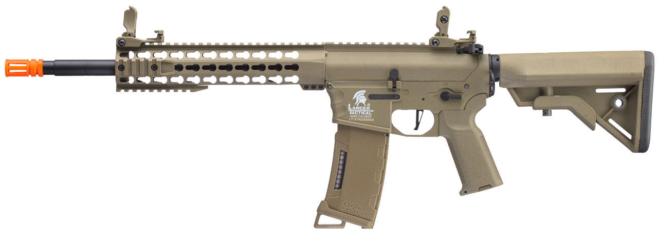 Lancer Tactical Gen 3 Keymod M4 Evo AEG Airsoft Rifle, Tan