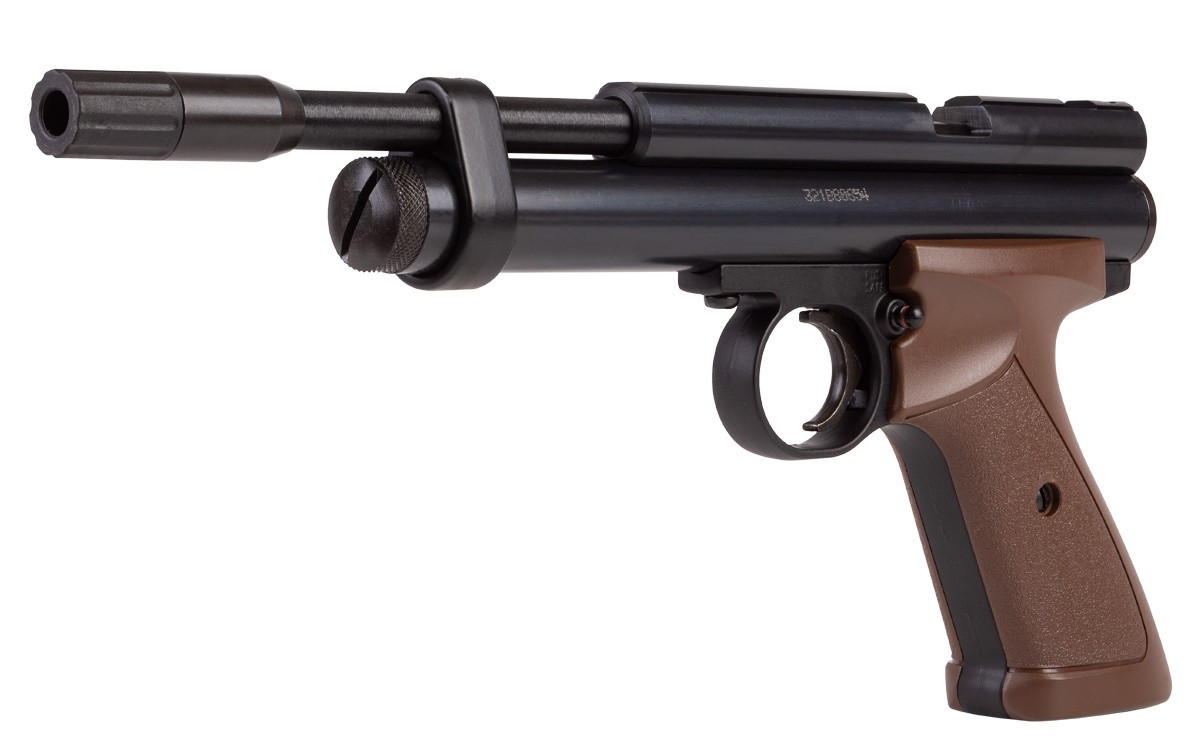 Crosman CO2 Powered .22 Cal Airgun, Steel Breech, Black/Brown