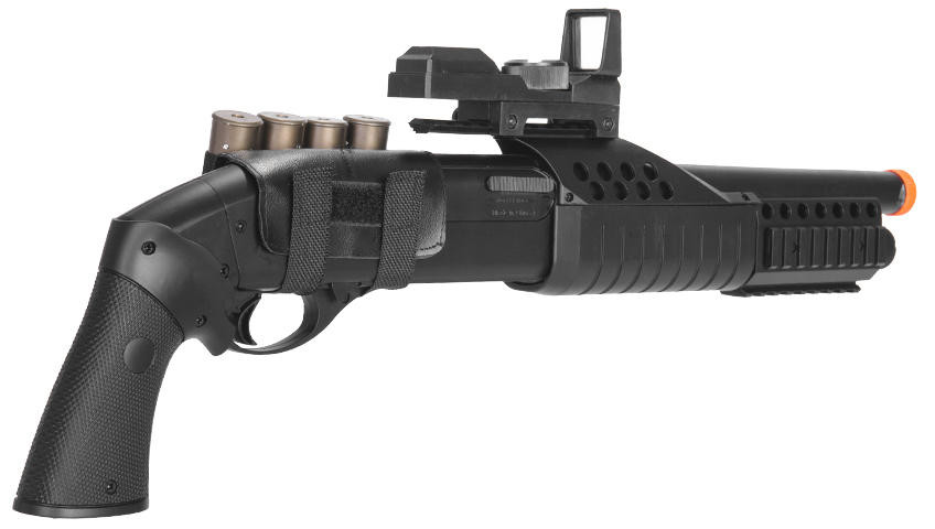 AGM Spring RIS Pistol Grip Airsoft Shotgun, Black - Thumbnail 3