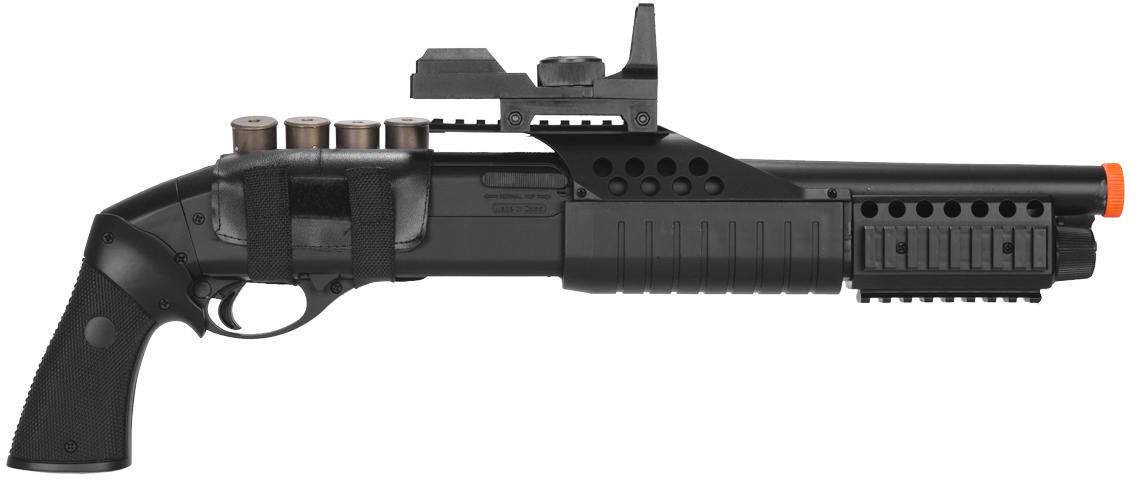 AGM Spring RIS Pistol Grip Airsoft Shotgun, Black - Thumbnail 2