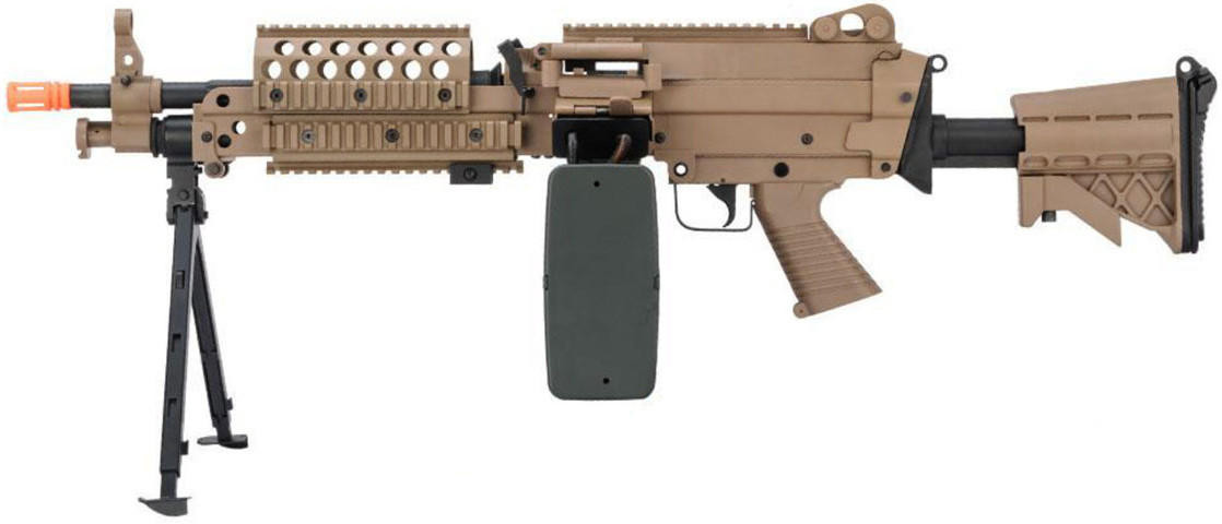 A&K MK46 M249 Saw Light Machine Airsoft Rifle, Tan | Airsoft Station