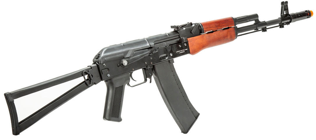 Lancer Tactical AK-Series AK-74N AEG Airsoft Rifle, Black/Wood Lancer Tactical AK-Series AK-74N AEG Airsoft Rifle, Black/Wood