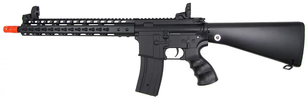 GE 6608 M16 Metal RIS Airsoft AEG Rifle, Black | Airsoft Station