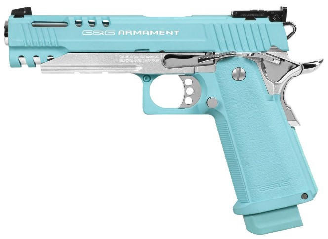 G&G Armament GPM1911 CP Gas Blowback Airsoft Pistol, Macaron Blue