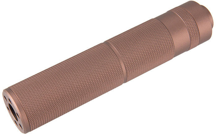 Lancer Tactical 155mm Knurled Aluminum Mock Suppressor, Coyote
