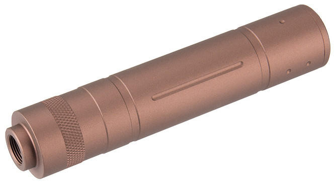 Lancer Tactical 155mm Slot Cut Aluminum Mock Suppressor, Coyote