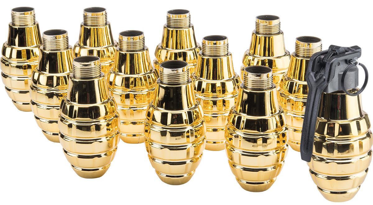 APS Thunder B Airsoft CO2 Simulation Grenade 12 Shell Set, Golden