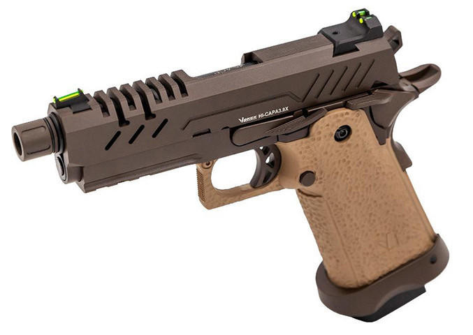 Vorsk 3.8 Hi Capa Pro GBB Airsoft Pistol, Tan/Bronze | Airsoft Station