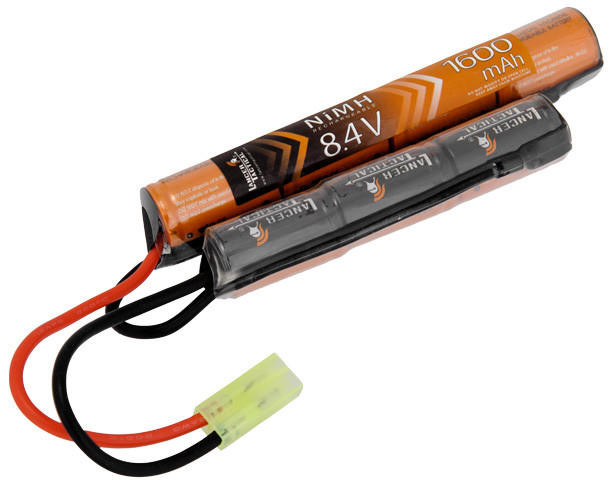 Lancer Tactical 9.6V 1600mAh NiMH Nunchuck Airsoft Battery - LT9.6V1600N For AEG Rifles
