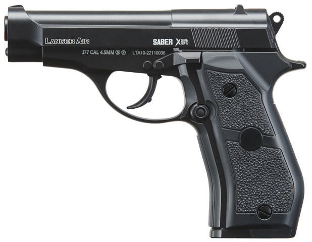Lancer Air Saber X84 CO2 .177 Cal Full Metal Airgun Pistol, Black