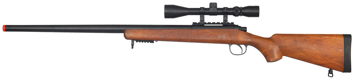 Well VSR-10 Bolt Action Airsoft Sniper Rifle w/ Scope, Wood