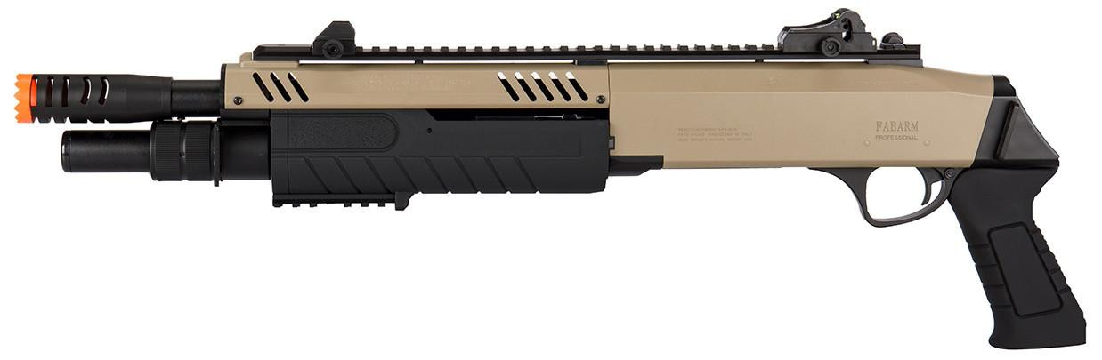FABARM STF/12 Short Barrel Airsoft Shotgun, Tan/Black | Airsoft