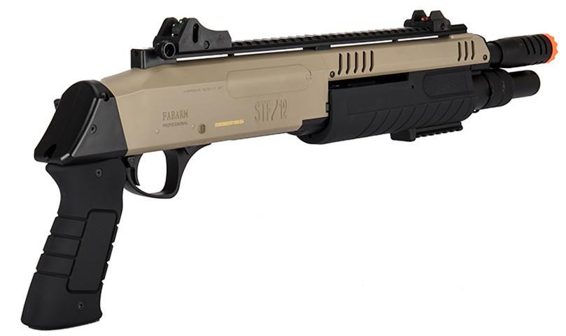 TABARM STF/12 エアソフトガン FABARM STF/12 Short Barrel Airsoft Shotgun, Tan/Black | Airsoft