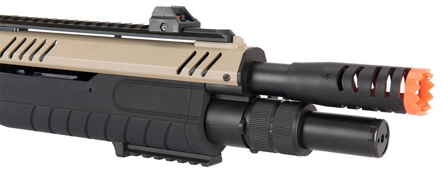 FABARM STF/12 Short Barrel Airsoft Shotgun, Tan/Black | Airsoft