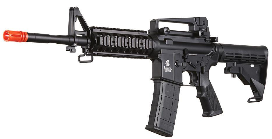 Lancer Tactical M4A1 RIS Full Polymer GBB Airsoft Rifle, Black