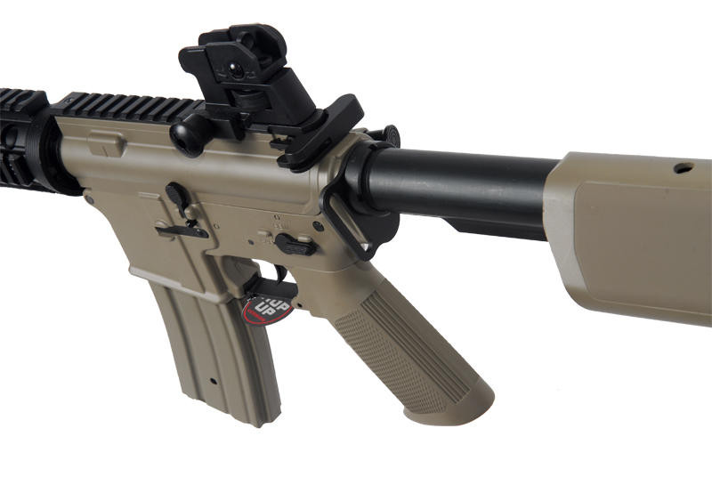 JG Super Enhanced M4 CQB RIS AEG Airsoft Rifle, Dark Earth