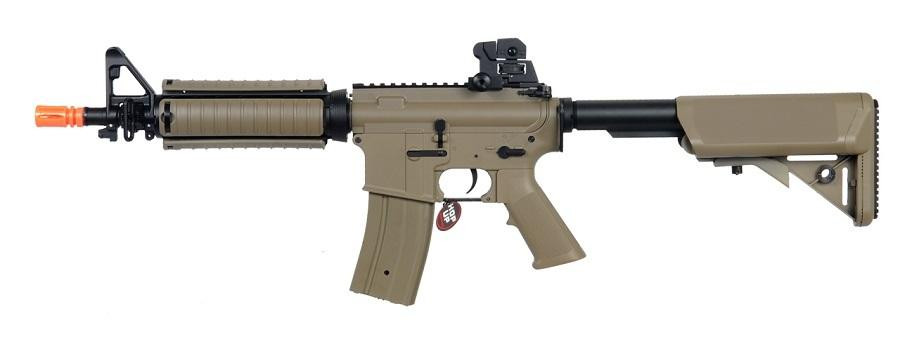 JG Super Enhanced M4 CQB RIS AEG Airsoft Rifle, Dark Earth
