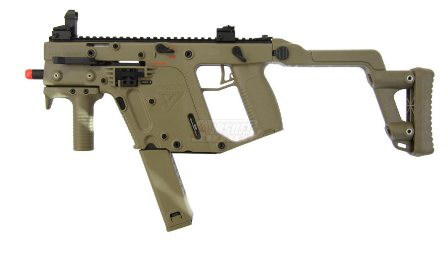 KSC/KWA KRISS Vector GBBロングマガジンTAN② KWA KRISS Vector Gas Blowback Airsoft SMG, Tan