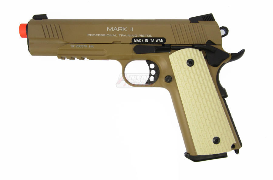 トイガン WA m1911 KWA M1911 MK II Full Metal Tactical PTP Airsoft Pistol GBB, Desert Tan