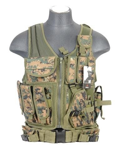 Lancer Tactical Cross Draw Tactical Vest, Digital MARPAT