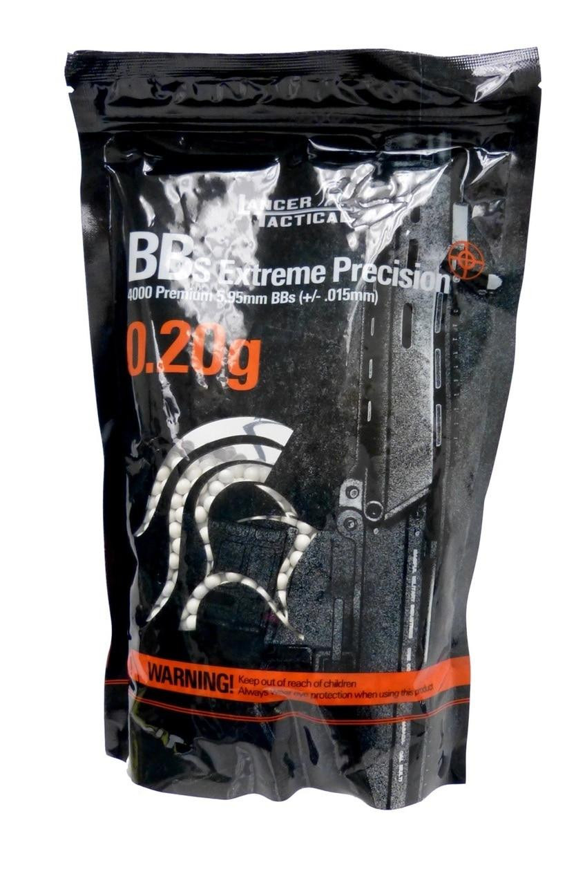 Lancer Tactical 4000 Round 0.25g Seamless Airsoft BBs, White