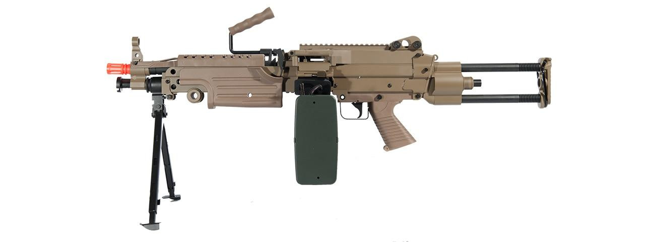 A&K M249 PARA AEG Airsoft Support Gun with Bipod & Box