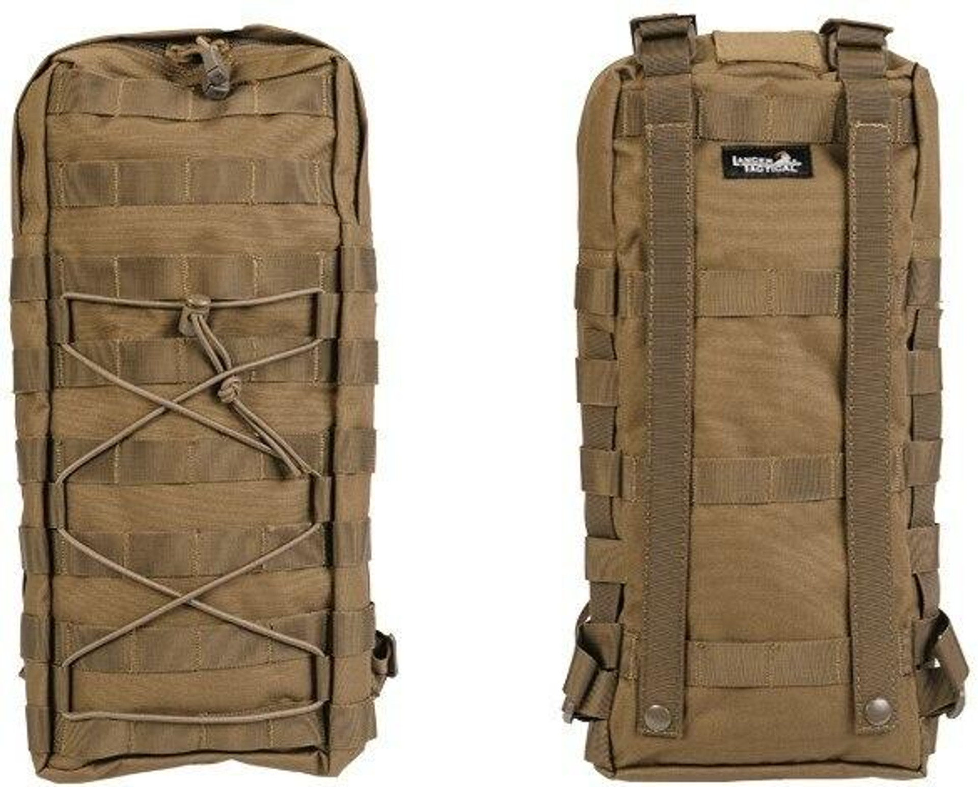 Lancer Tactical Nylon MOLLE Attachable Hydration Backpack, Tan