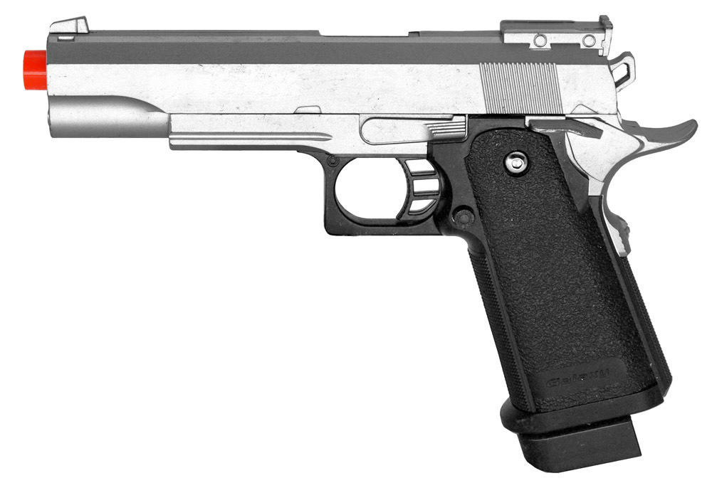 Galaxy G6 Full Metal 1911 Style Airsoft Pistol, Silver