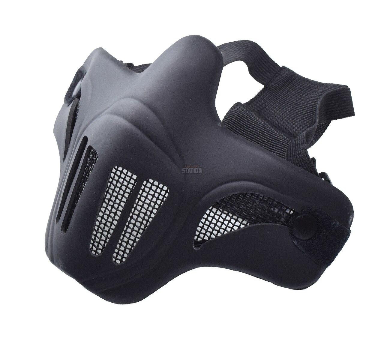 Ghost Recon Style Steel Mesh Half Face Mask for Airsoft, Black