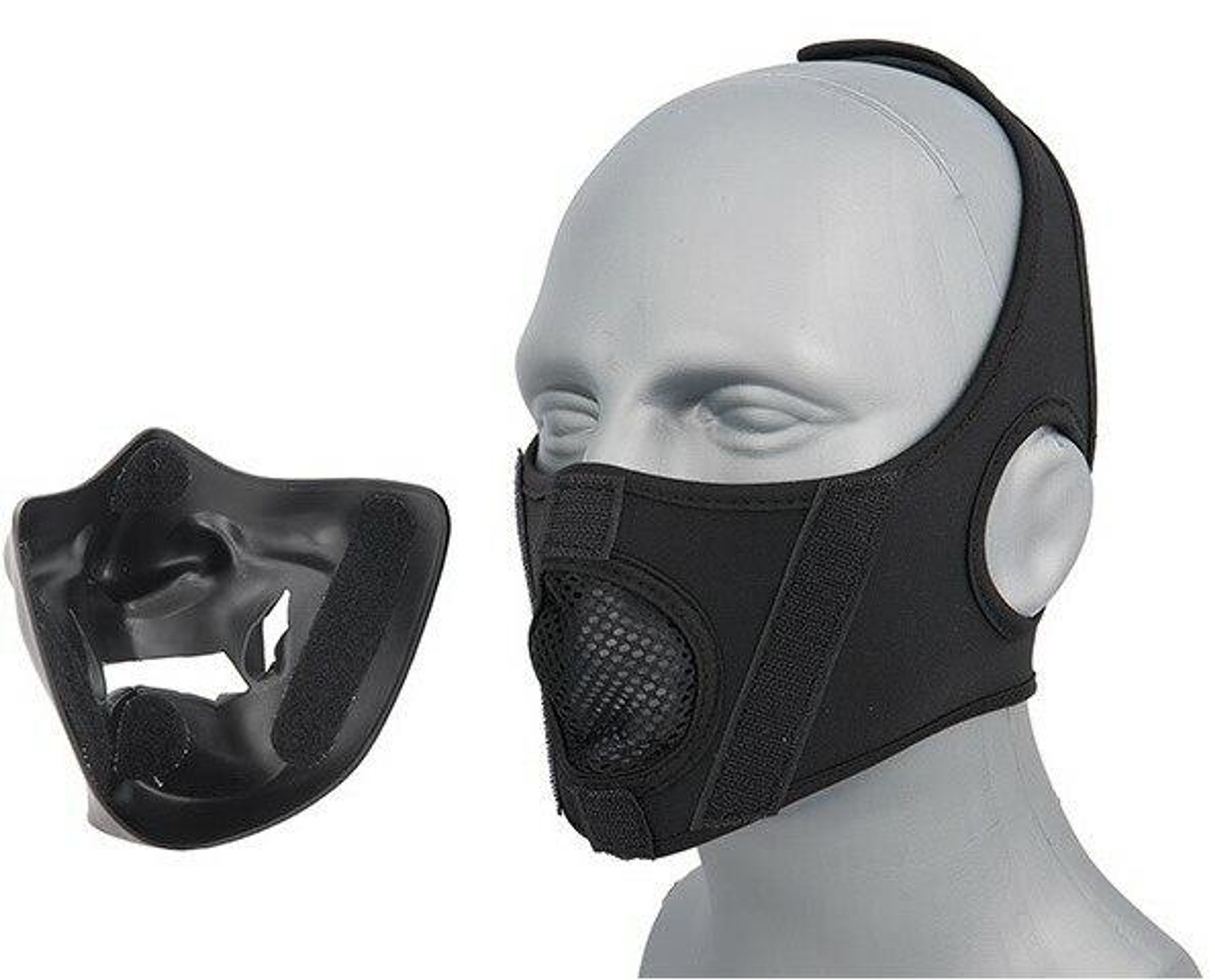 Yokai Ogre Padded Polymer Lower Face Mask, Black