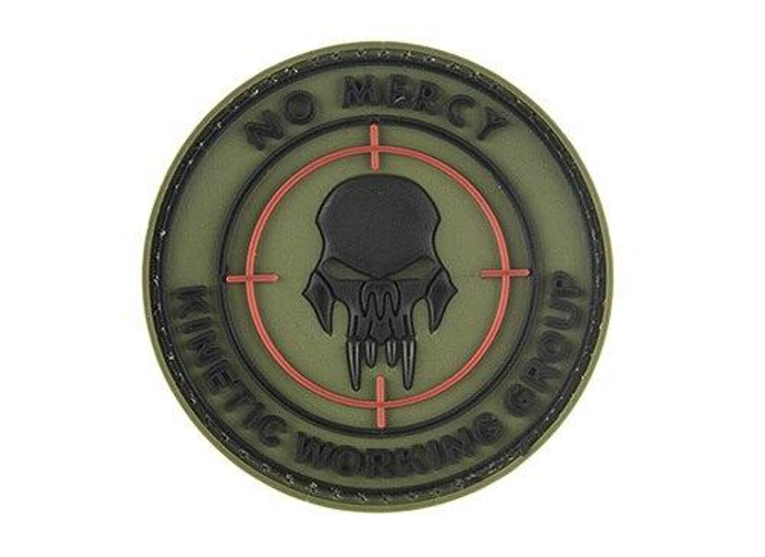 G-Force No Mercy Round PVC Morale Patch, OD Green