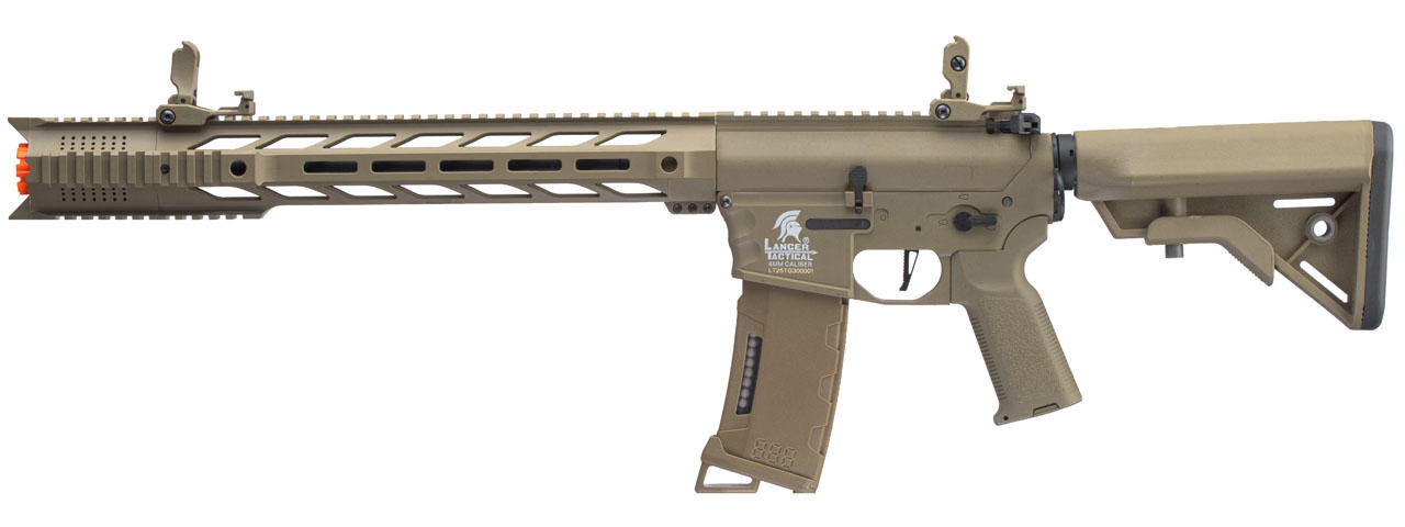 Lancer Tactical Interceptor SPR M4 AEG Airsoft Rifle, Gen 3, Tan ...