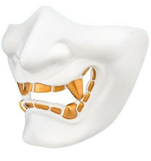Yokai Ogre Padded Polymer Lower Face Mask, White Yokai Ogre Padded Polymer Lower Face Mask, White