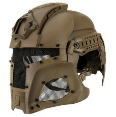 Interstellar Battle Trooper Full Face Airsoft Helmet, Tan Interstellar Battle Trooper Full Face Airsoft Helmet, Tan