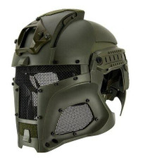 Interstellar Battle Trooper Full Face Airsoft Helmet, OD Green Interstellar Battle Trooper Full Face Airsoft Helmet, OD Green