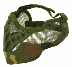 3G Steel Mesh Half Face Mask, Deluxe Version w/ Ear Protection, Camo 3G Steel Mesh Half Face Mask, Deluxe Version w/ Ear Protection, Camo