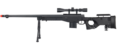 Well L96 Style Bolt Action Airsoft Rifle with Fluted Barrel, Scope and Bipod, Black Well L96 Style Bolt Action Airsoft Rifle with Fluted Barrel, Scope and Bipod, Black