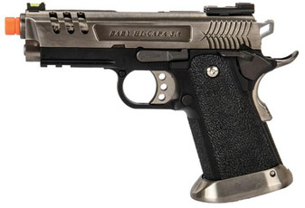 WE-Tech Hi-Capa 3.8 Deinonychus Full Auto Gas Blowback Airsoft Pistol, Silver