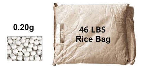 Lancer Tactical 46 lbs Rice Bag Airsoft 0.20g BBs, White