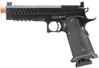 Lancer Tactical Knightshade Hi-Capa Gas Blowback Airsoft Pistol w/ Red Dot Mount, Black/Blue
