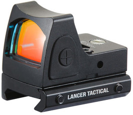 Lancer Tactical Adjustable Red Dot Reflex Sight, Black