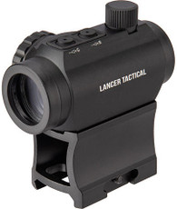 Lancer Tactical 1x22mm Red Dot Reflex Sight with Lower 1/3 Co-witness Mount w/ 2 Mounts, Black