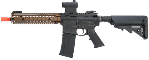 Cybergun Colt Licensed Full CNC Mk18 Mod 1 M4 PTW Airsoft AEG Rifle, Tan/Black Cybergun Colt Licensed Full CNC Mk18 Mod 1 M4 PTW Airsoft AEG Rifle, Tan/Black