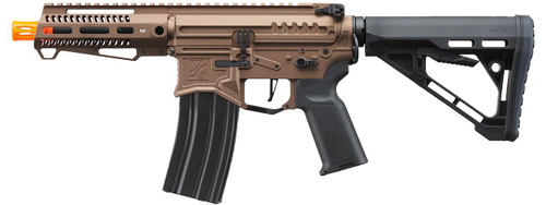 Zion Arms R15 Mod 1 Short Barrel Airsoft Rifle with Delta Stock, Bronze/Black
