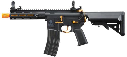 Lancer Tactical Gen 2 Hellion M-LOK 7" Airsoft M4 AEG Rifle Core Series, Black/Gold