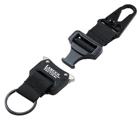 Lancer Tactical Cobra Buckle Keychain with Lancer Logo, Black