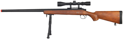  Well VSR-10 Bolt Action Airsoft Rifle w/ Scope, Sling & Bipod, Wood