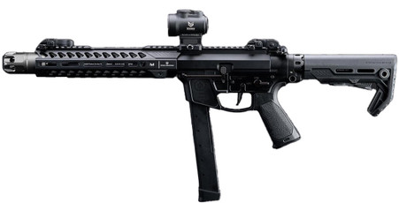 EMG Strike Industries x PWS Licensed 9mm Style Pistol Caliber Carbine 10" CQB Rail Airsoft AEG Rifle, Black