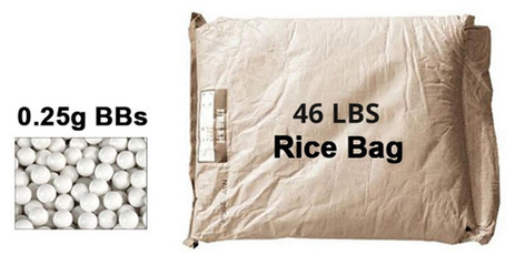 Lancer Tactical 46 lbs Rice Bag Airsoft 0.25g BBs, White Lancer Tactical 46 lbs Rice Bag Airsoft 0.25g BBs, White